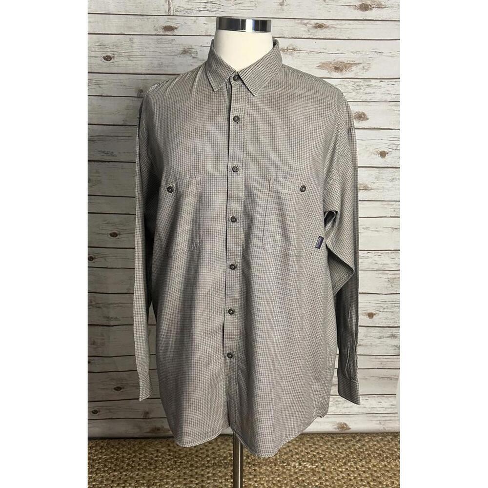 Patagonia classic gorpcore organic cotton plaid button-up shirt Size XL